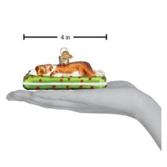 Sleepy Corgi Old World Christmas - Picture 4 of 4